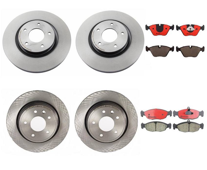 Jaguar Brembo Brakes Kit - Pads &  Rotors Front and Rear (325mm/305mm) (Ceramic) JLM21919 - Brembo 1627067KIT